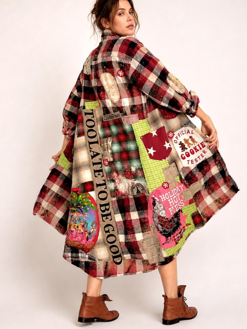 Cottage Patched Avant-garde Coat Designer Jacket Artisan Distressed Buttondown